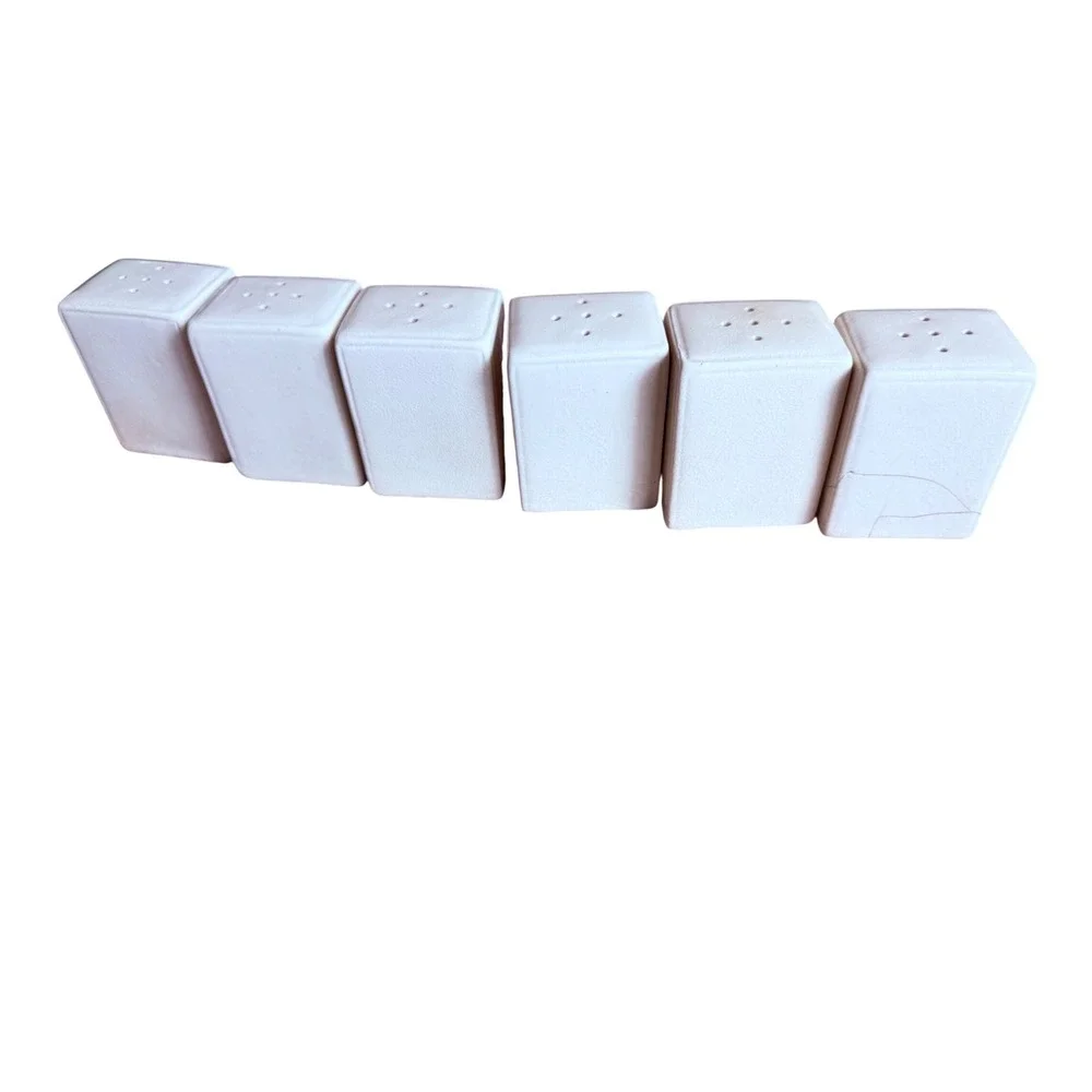 Vintage Rooster Ceramic Spice Shaker Set of 6 Farmhouse Kitchen Decor White